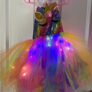 Sparkling Multicolor Unicorn Costume for Kids